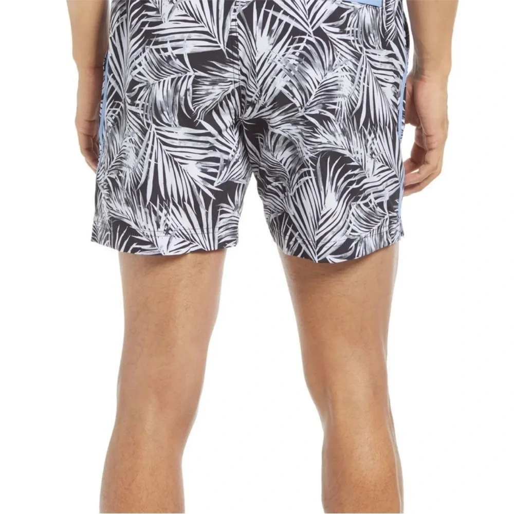 Fair Harbor Sextant Swim Trunk Inner Lined Swim Trunks Black Palm 30